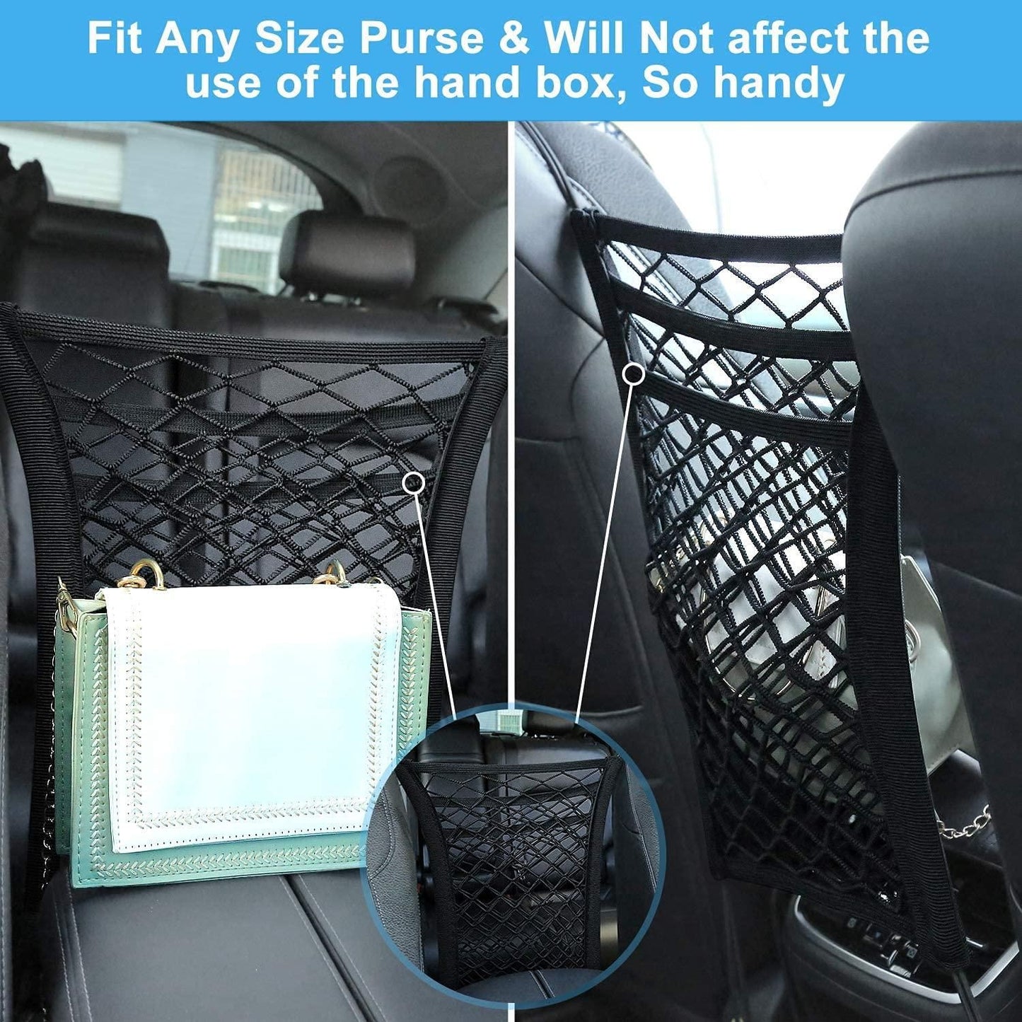 3-Layer Car Mesh Organizer & Pet/Kid Safety Barrier – Easy Install