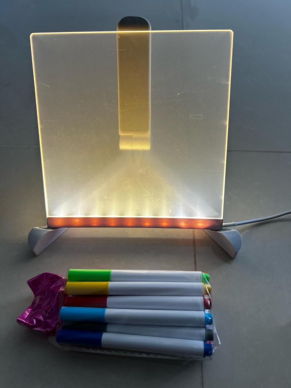 3D LED Light Writing Board with Stand & Markers