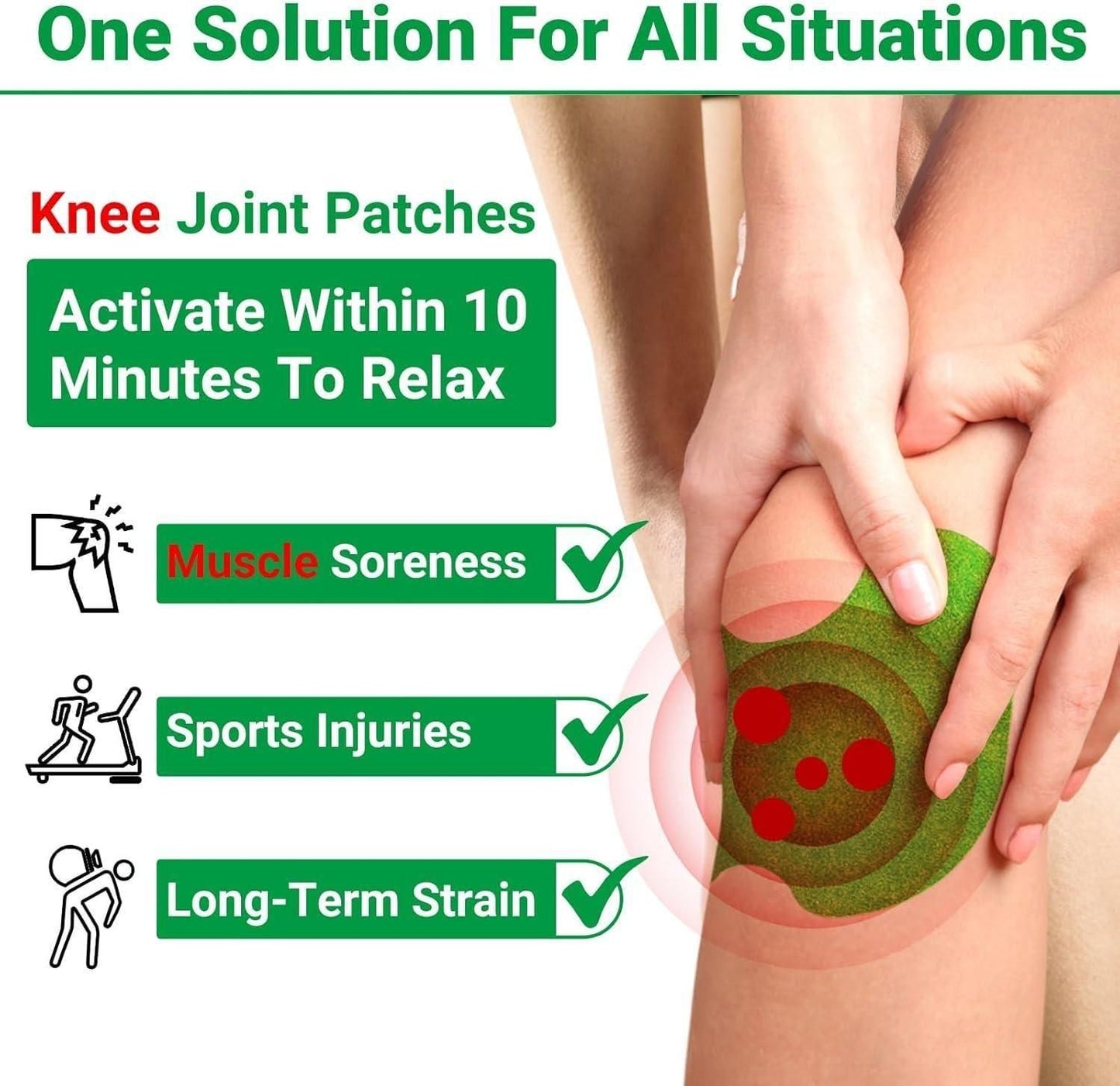 Herbal Knee Heat Patches (Pack of 10, 20, 30)