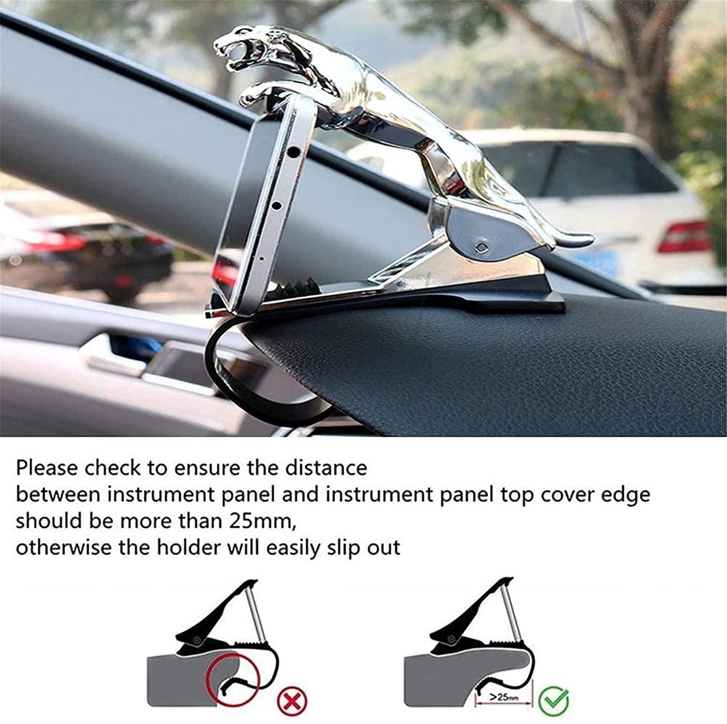 Jaguar Dashboard Phone Holder – Stylish Grip with 360° Rotation