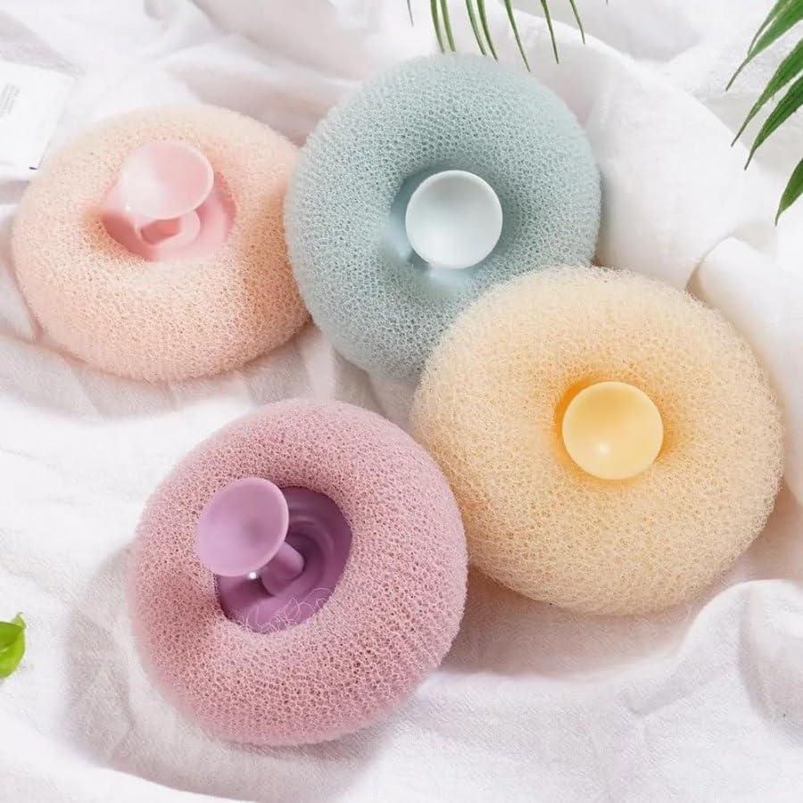 Silicone Bath Scrubber with Suction Hook
