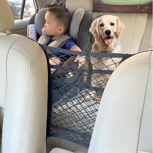 3-Layer Car Mesh Organizer & Pet/Kid Safety Barrier – Easy Install
