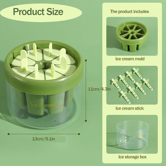 FreezeJoy – 8-Piece Reusable Ice Cream & Popsicle Mould Set