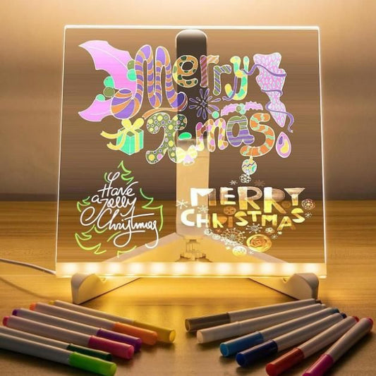 3D LED Light Writing Board with Stand & Markers