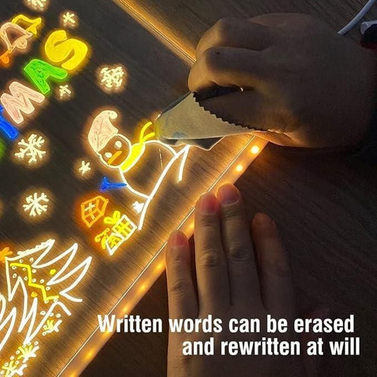 3D LED Light Writing Board with Stand & Markers
